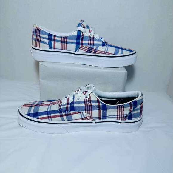 Vans unisex Plaid Sneakers - Red and Blue - Picture 2 of 7